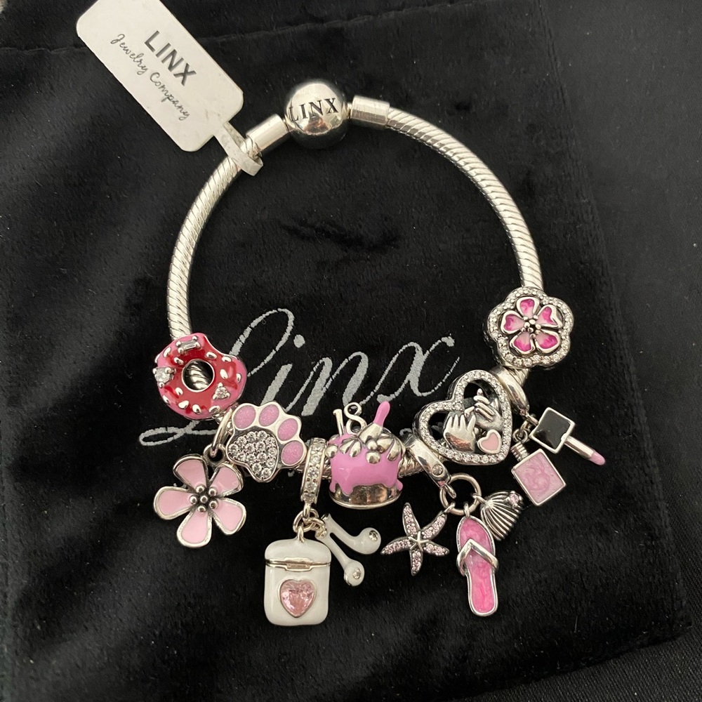 Linx Snake Chain Bracelet with 18th Birthday Themed Charms